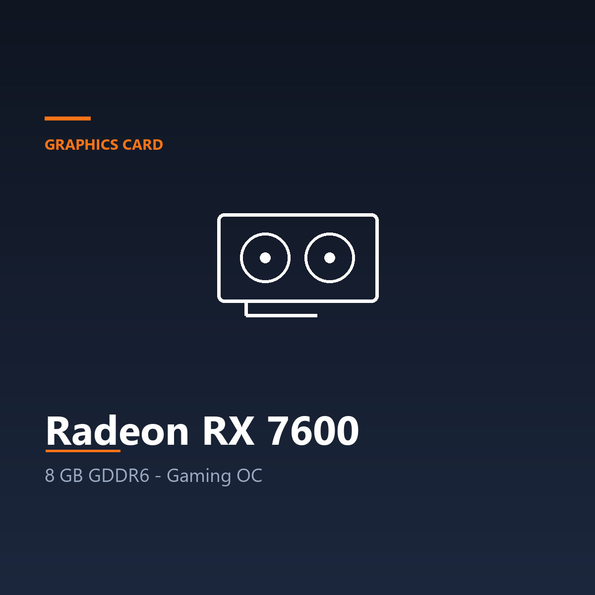 Radeon RX 7600 Gaming OC - 8 GB GDDR6, RDNA 3, triple-fan (Graphics Card)