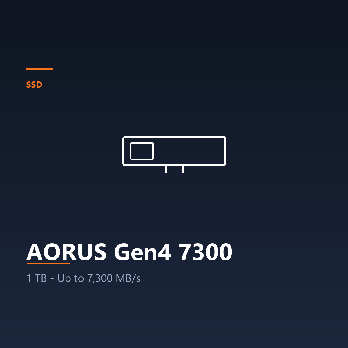 AORUS Gen4 7300 1TB - PCIe Gen4 x4 NVMe, Up to 7,300 MB/s read (SSD)