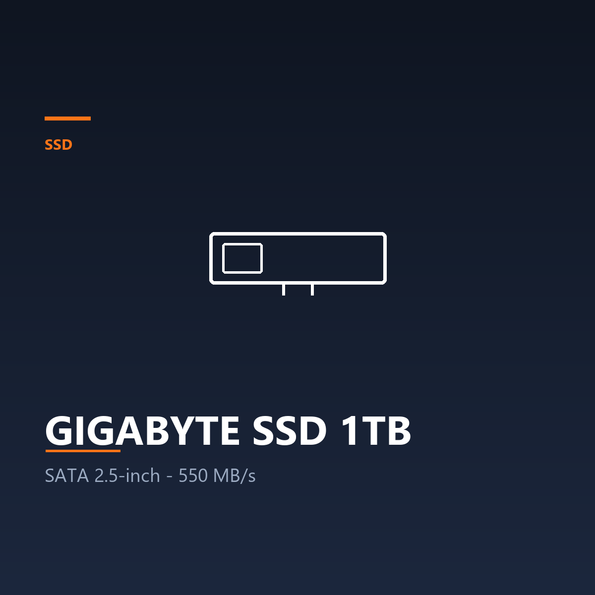 GIGABYTE SSD 1TB - SATA III 2.5-inch, Up to 550 MB/s read (SSD)
