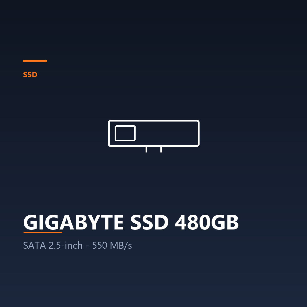 GIGABYTE SSD 480GB - SATA III 2.5-inch, Up to 550 MB/s read (SSD)